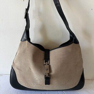 Y2K VINTAGE GUCCI JACKIE HOBO TAN / BLACK BAG